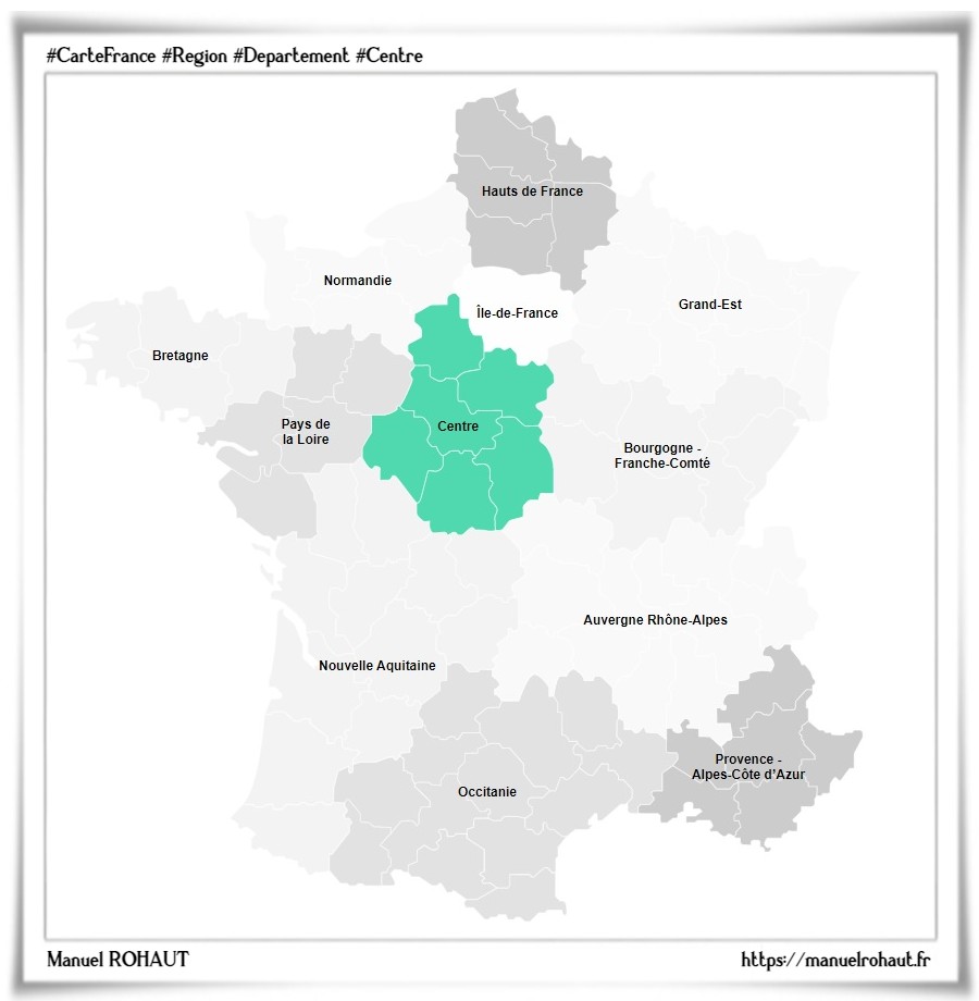 Localisation de la région française Centre-Val de Loire