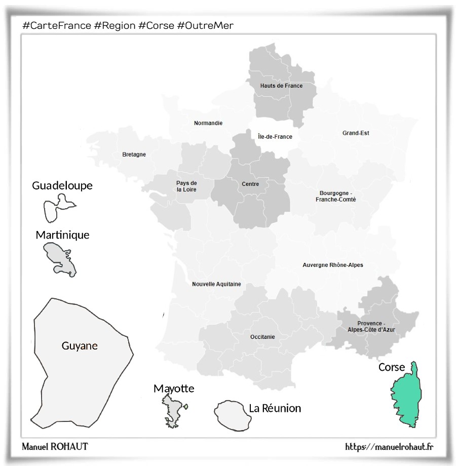 Localisation de la région française Corse