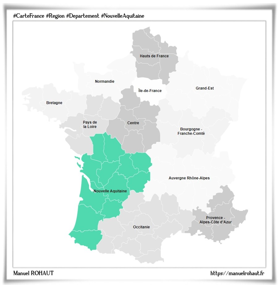 Localisation de la région française Nouvelle-Aquitaine